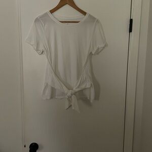 Anthropologie white Tie-Front (or back) Tee